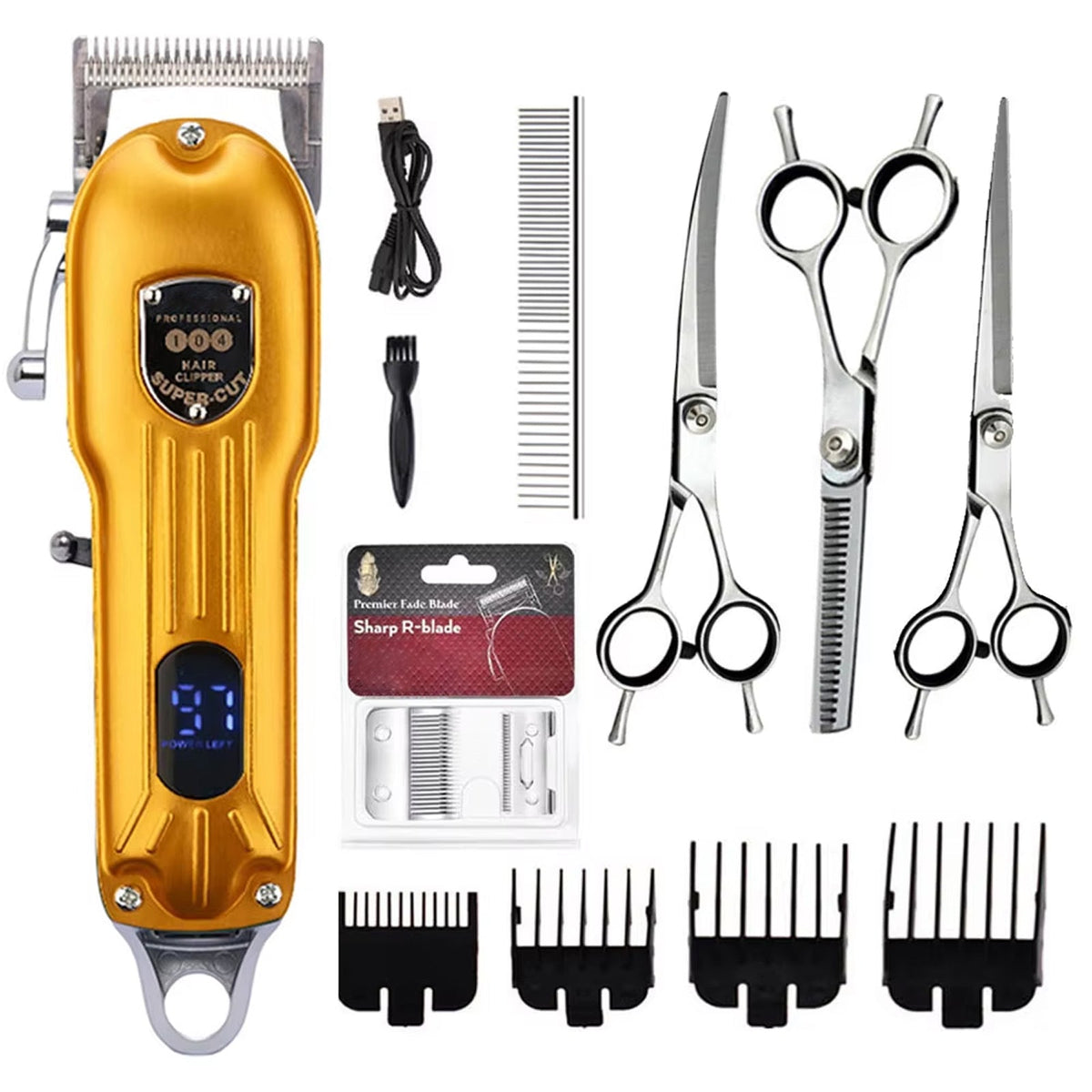Rechargeable Pet Clipper with Quiet Motor, LED Indicator, Professional Fur Scissors and Trimmer for Dogs and Cats | Sansoti
