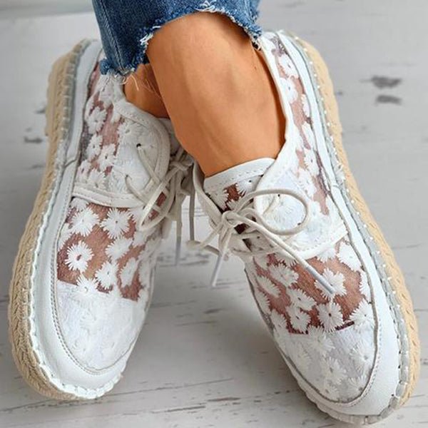 Damesschoenen met Bloemenpatroon Orthopedische Instapper Zomer Beige 36-40 | Sansoti