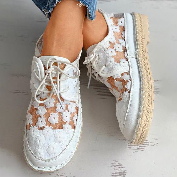 Damesschoenen met Bloemenpatroon Orthopedische Instapper Zomer Beige 36-40 | Sansoti