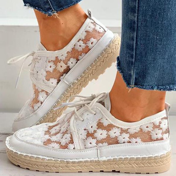 Damesschoenen met Bloemenpatroon Orthopedische Instapper Zomer Beige 36-40 | Sansoti