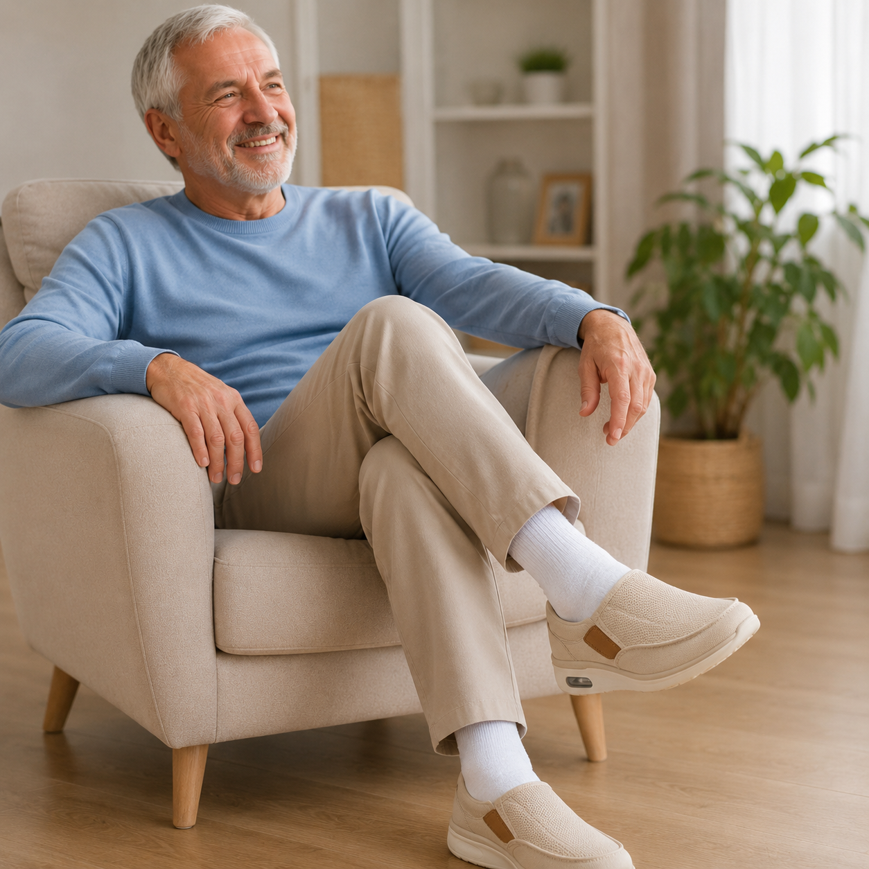 Brede Instapschoenen voor Gevoelige en Gezwollen Voeten – Memory Foam Inlegzool – Naadloos Interieur – Diabetische Comfortschoenen voor Dagelijks Gebruik | Sansoti