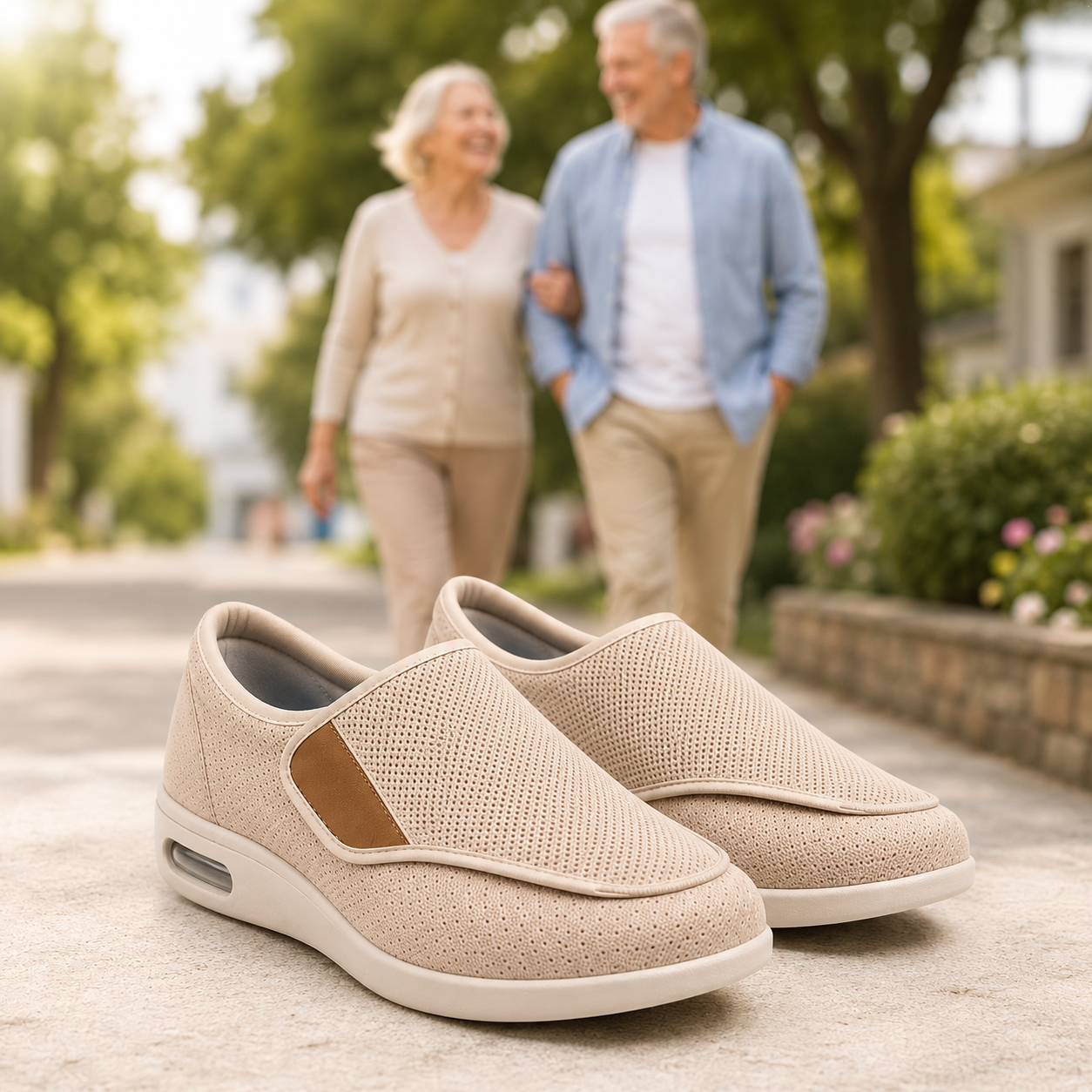 Brede Instapschoenen voor Gevoelige en Gezwollen Voeten – Memory Foam Inlegzool – Naadloos Interieur – Diabetische Comfortschoenen voor Dagelijks Gebruik | Sansoti