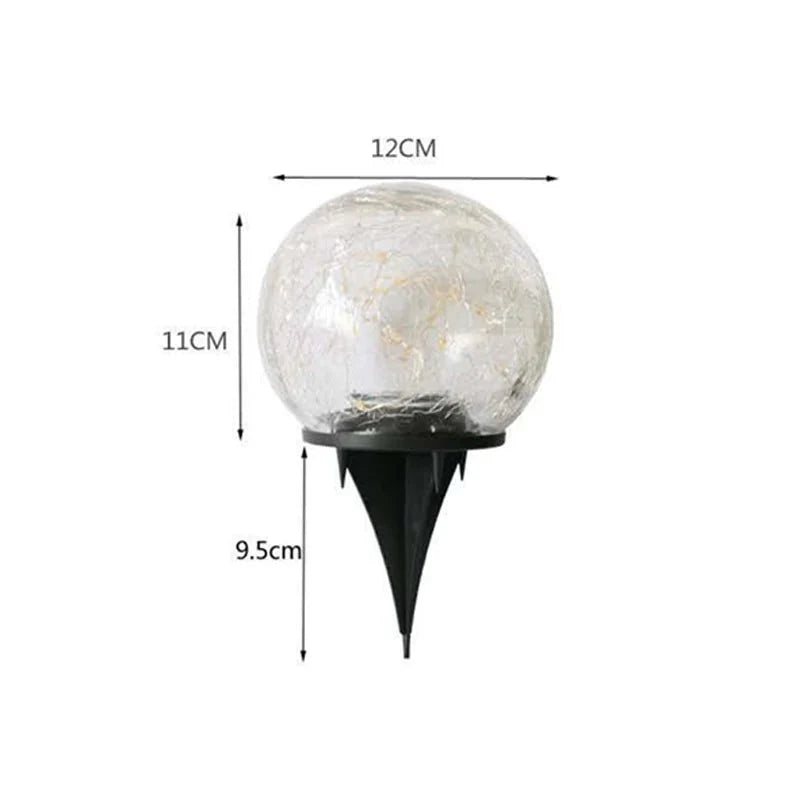 Solartuinlamp met Gekraakt Glas Effect en Warme LED-Verlichting voor Pad en Terras | Sansoti