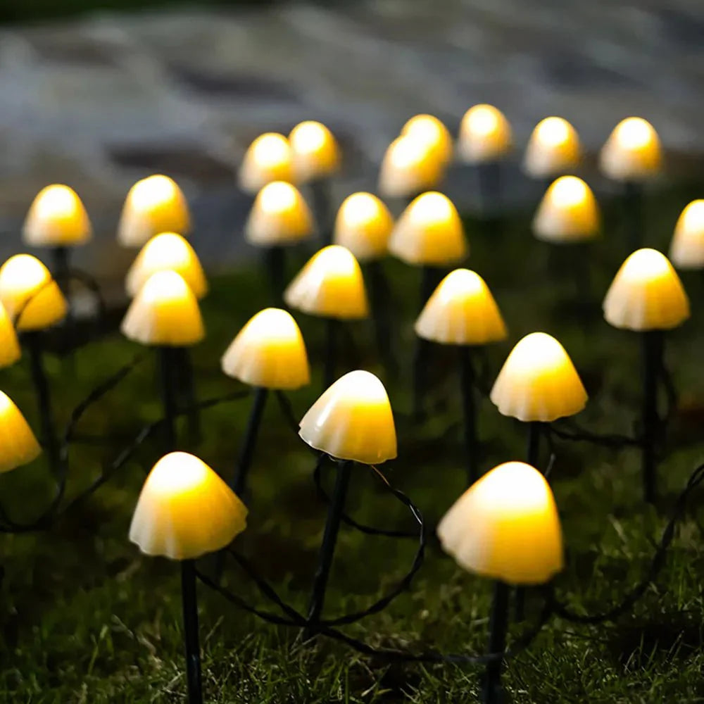 Solar Tuinlampen Paddestoelvorm 10 LED-Verlichting met Grondspiesen voor Tuin en Terras Sfeerlicht | Sansoti