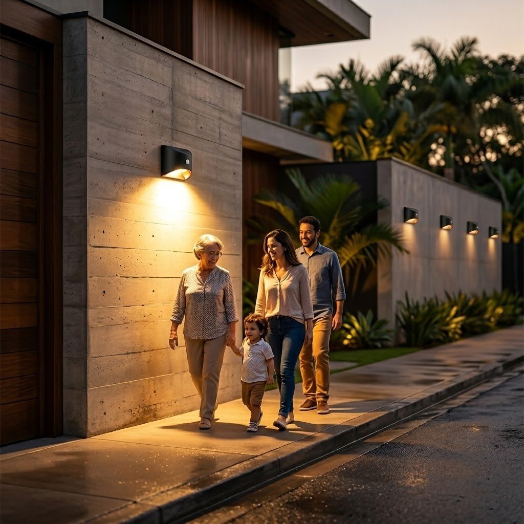 Solarbetriebene Außenlampe mit Bewegungssensor, IP65, wasserdichte LED-Beleuchtung für Garten, Wand, Weg und Einfahrt | Sansoti