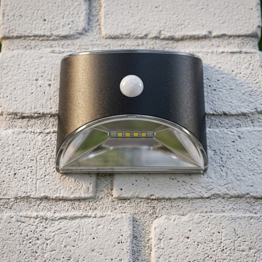 Solarbetriebene Außenlampe mit Bewegungssensor, IP65, wasserdichte LED-Beleuchtung für Garten, Wand, Weg und Einfahrt | Sansoti