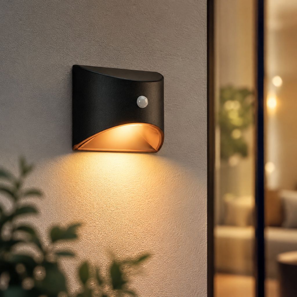 Solarbetriebene Außenlampe mit Bewegungssensor, IP65, wasserdichte LED-Beleuchtung für Garten, Wand, Weg und Einfahrt | Sansoti