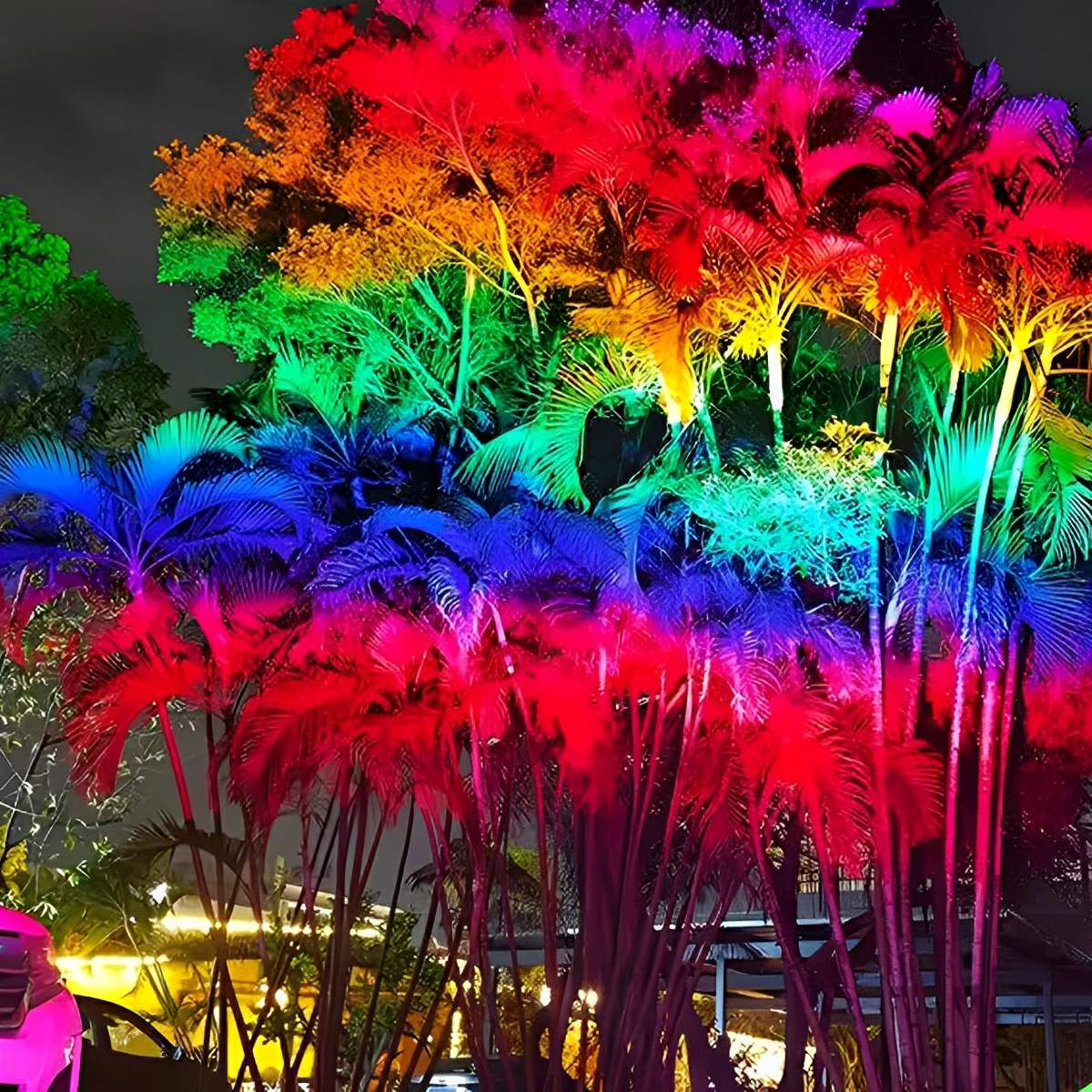 LED Scheinwerfer RGB Aluminium Grau IP65 Garten Fassade Baum Akzentbeleuchtung Außenstrahler Farbbeleuchtung Villa | Restfield