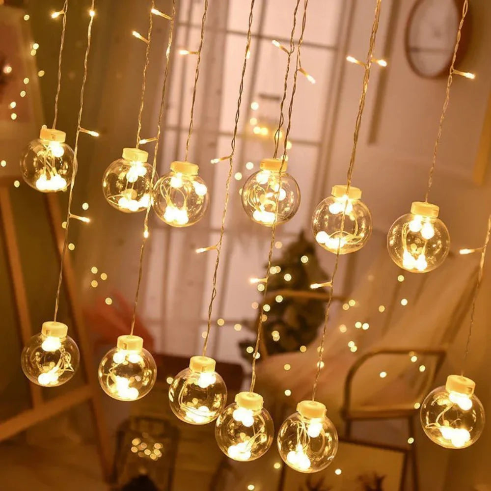Zonneverlichte Slinger met Hangende Lampen voor Tuin en Terras – 3 Meter Warm Sfeerverlichting | Sansoti