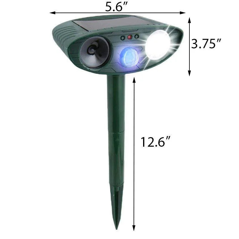 Solar-Powered Ultrasonic Garden Repellent with Motion Sensor for Animal Deterrence Outdoor Protection up to 225m² | Sansoti