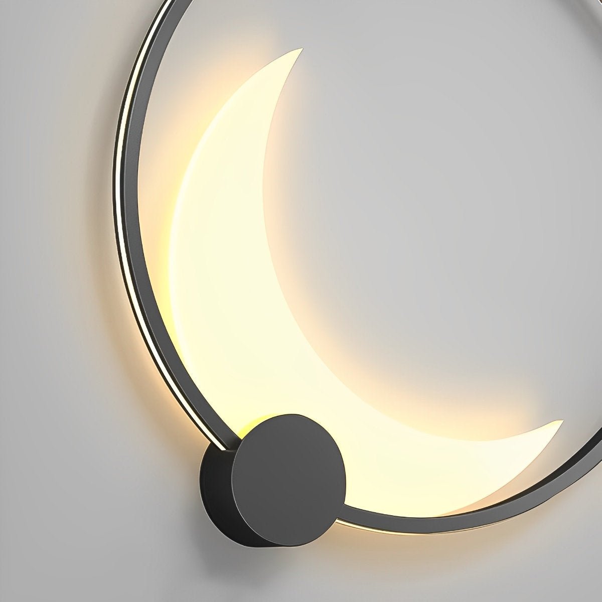 Wandlamp Maanvorm LED Buiten Zwart RVS IP65 Tuin Veranda Maanlamp Sfeerverlichting Crescent Moon Solar Buitenwandlamp Rond Decoratief | Sansoti