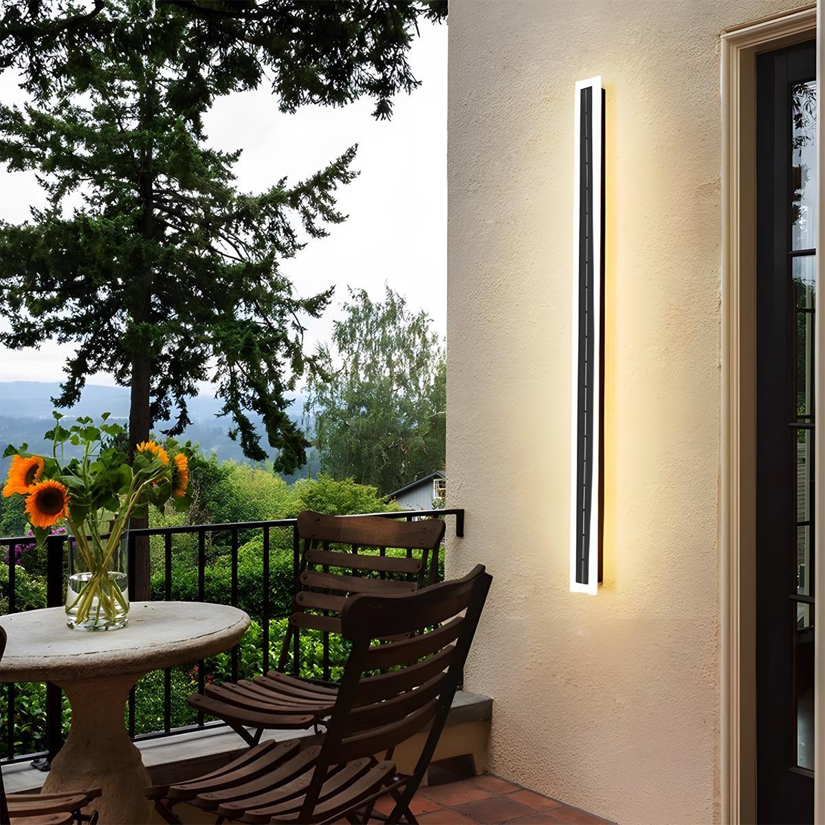 Solar-powered Outdoor Wall Light LED Strip Aluminum Waterproof IP65 for Garden Patio Facade Driveway | Sansoti