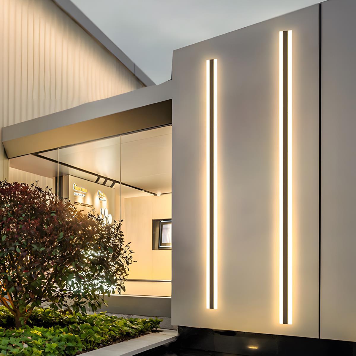 Solar-powered Outdoor Wall Light LED Strip Aluminum Waterproof IP65 for Garden Patio Facade Driveway | Sansoti