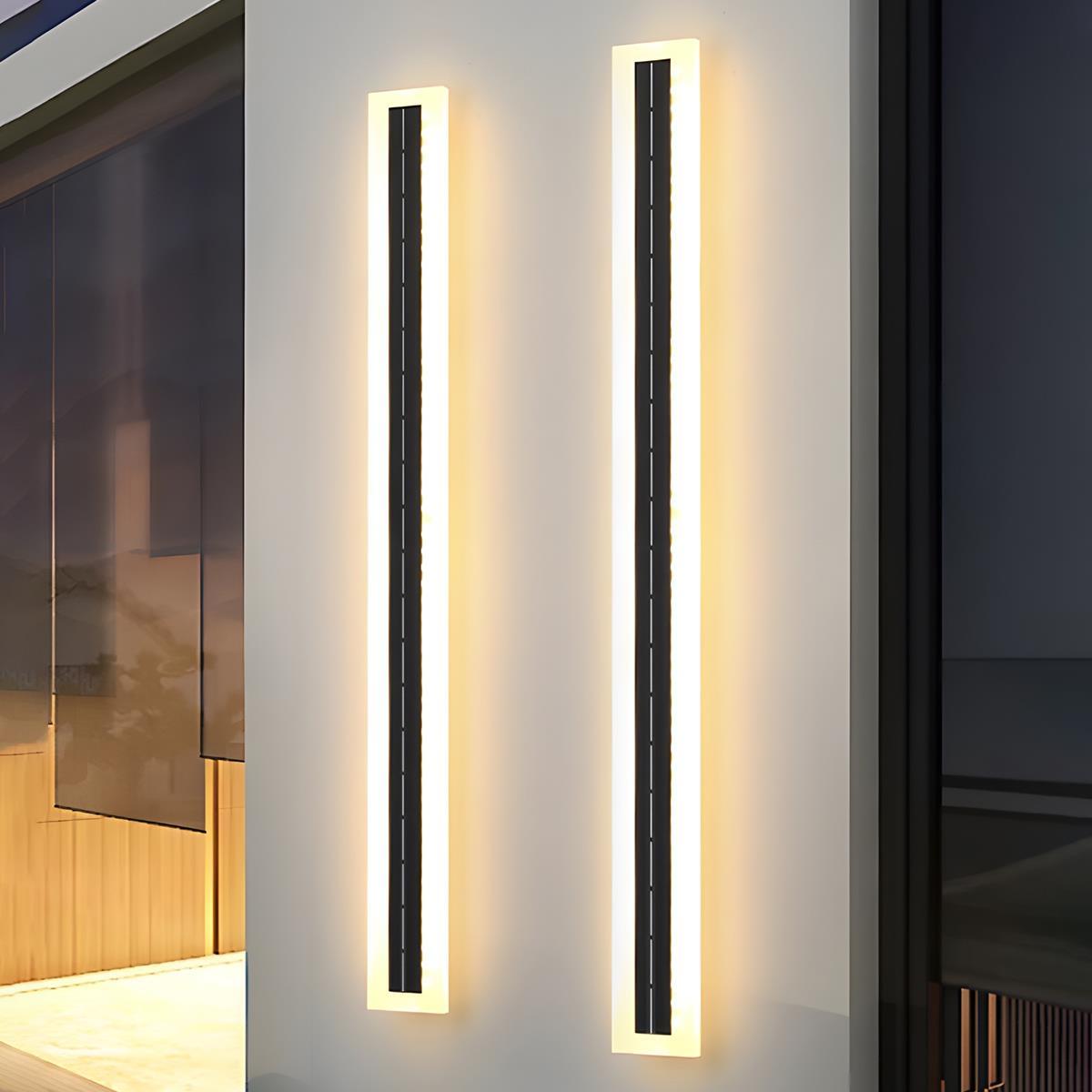 Solar-powered Outdoor Wall Light LED Strip Aluminum Waterproof IP65 for Garden Patio Facade Driveway | Sansoti