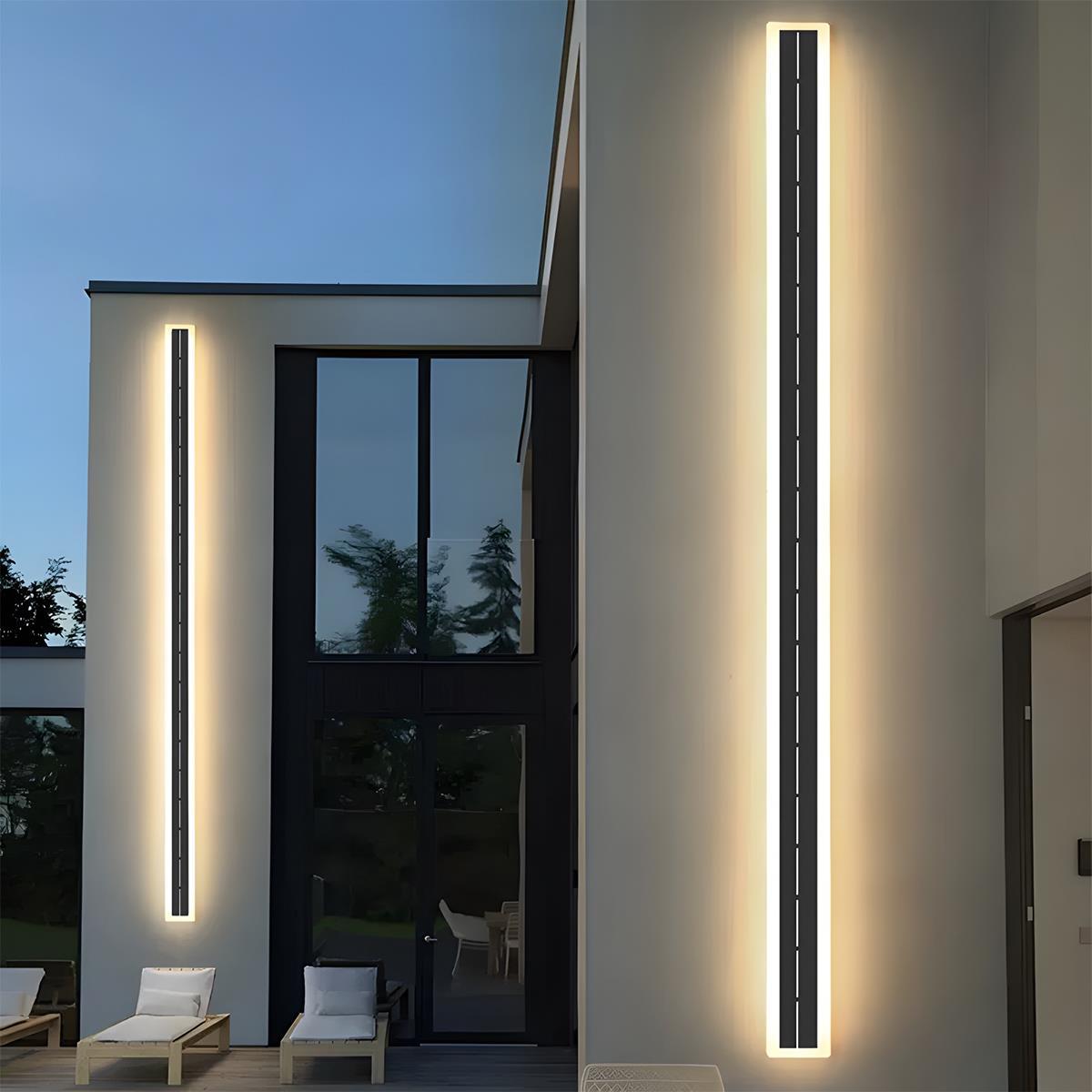 Solar-powered Outdoor Wall Light LED Strip Aluminum Waterproof IP65 for Garden Patio Facade Driveway | Sansoti