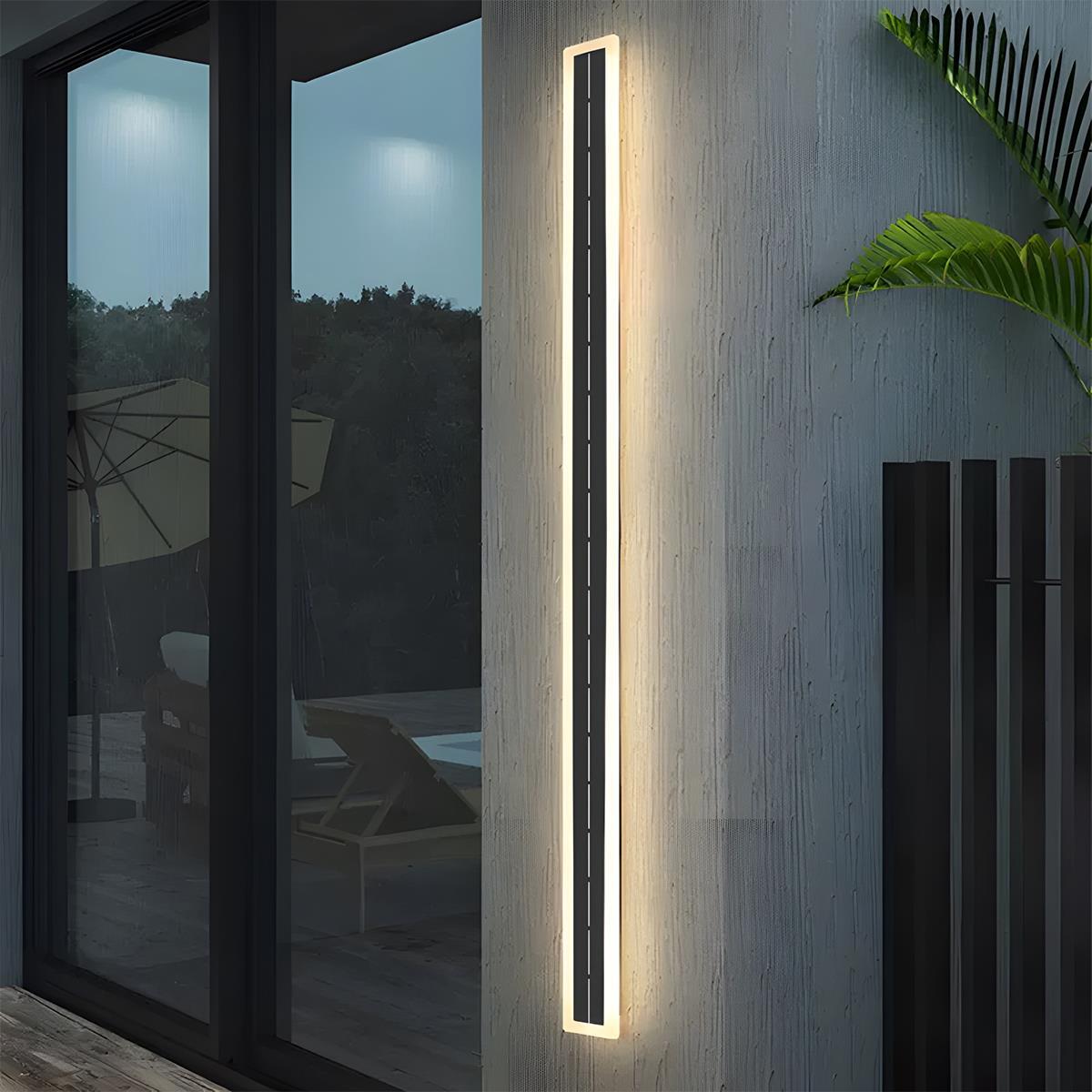 Solar-powered Outdoor Wall Light LED Strip Aluminum Waterproof IP65 for Garden Patio Facade Driveway | Sansoti