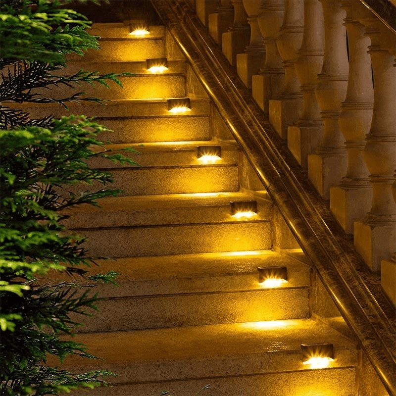 Zonne-energie Trapverlichting Waterdicht LED Buiten voor Tuin en Trap | Sansoti