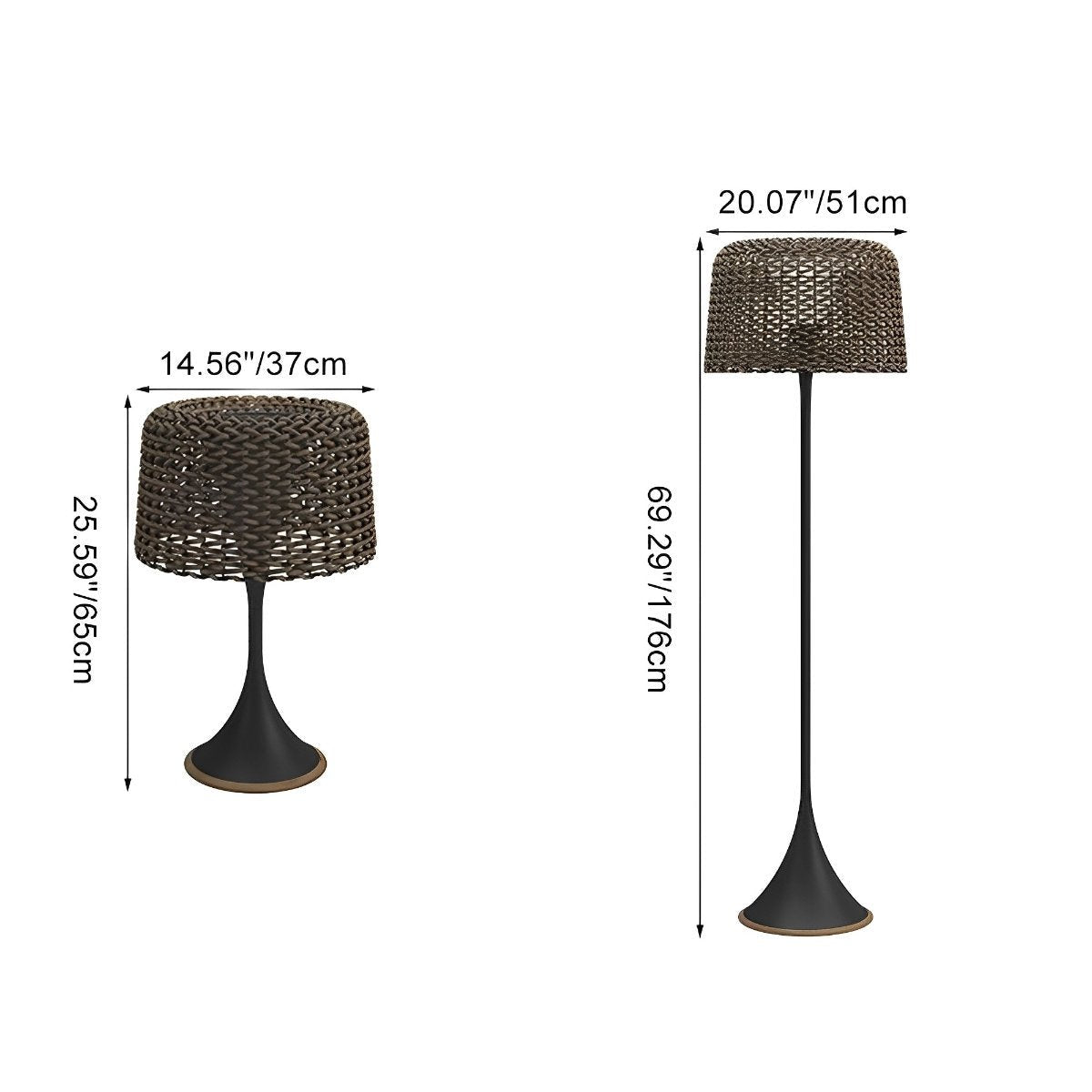 Stehende Außenlampe Geflecht Aluminium Weiß Schwarz Solarenergie IP65 Garten Terrasse Stehlampe Rattan Look Stimmungsbeleuchtung Außen | Restfield