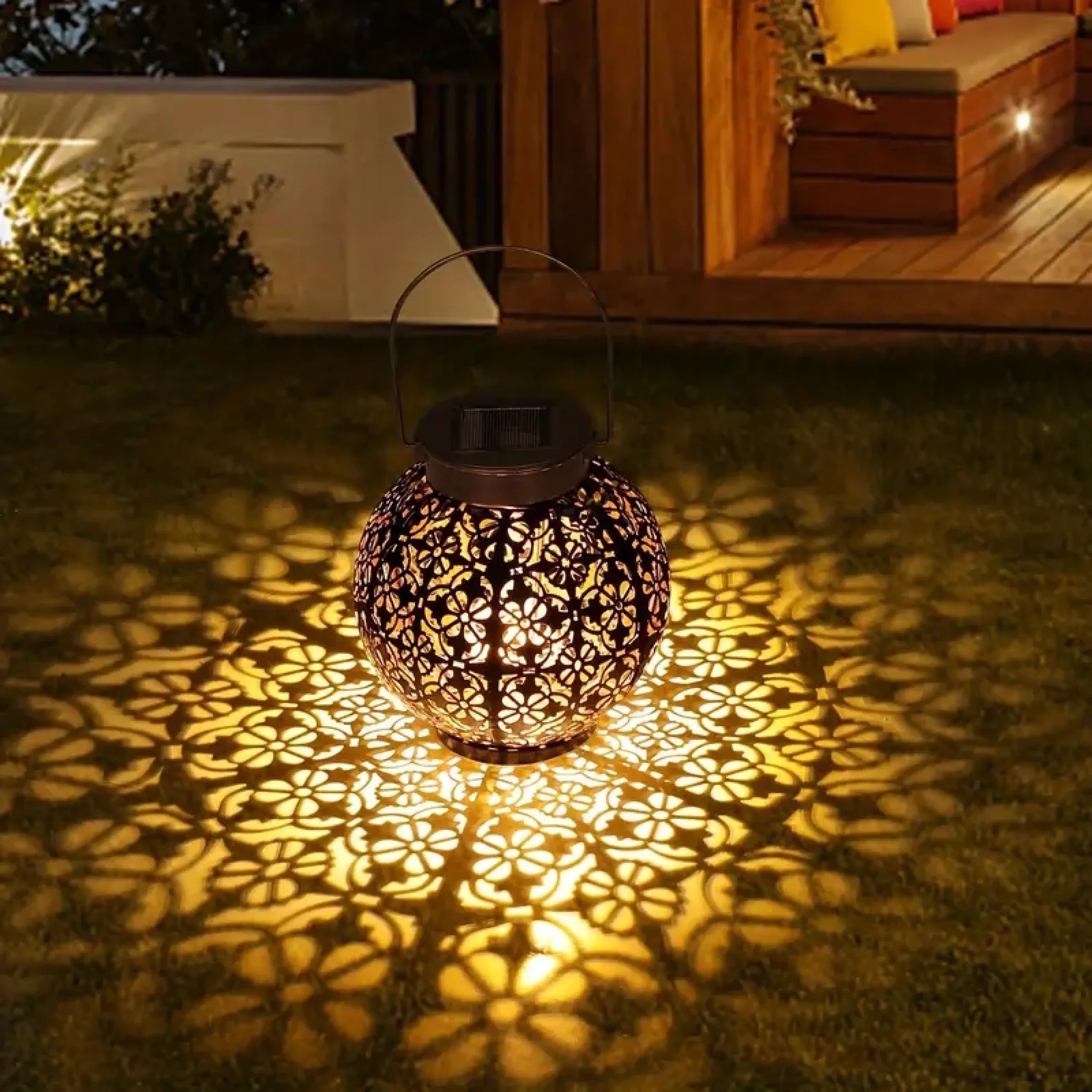 Solar Lighting for Terrace & Garden – Round Atmosphere Lamp with Warm Light | Sansoti