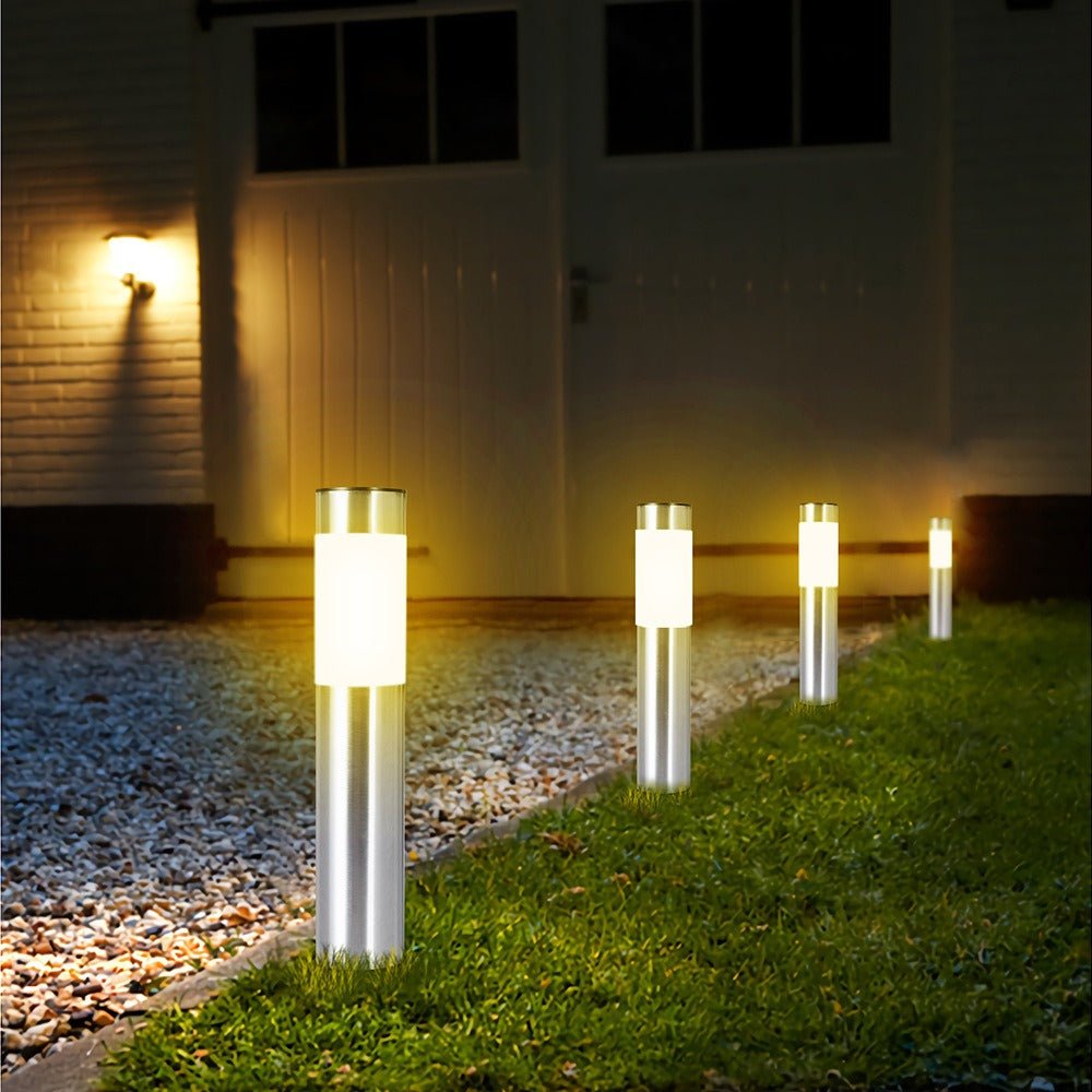 Solar Tuinpadverlichting met Lichtsensor IP65 Waterbestendig 42cm Roestvrij Staal | Sansoti