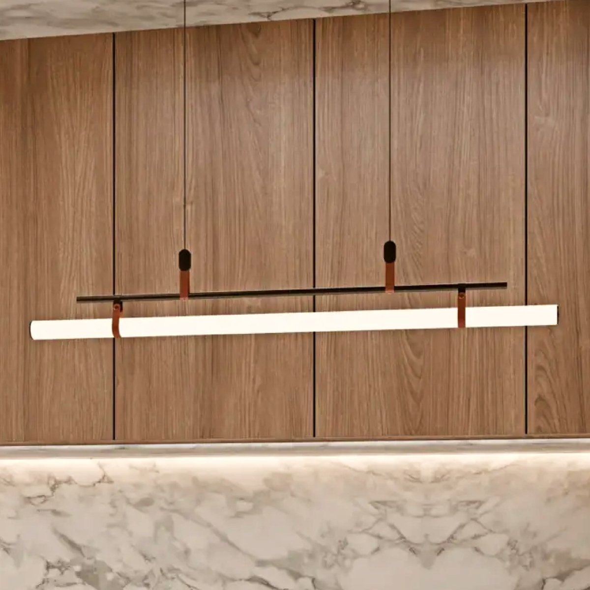 Minimalistische LED-Hängeleuchte mit schlankem Röhrendesign und gerichtetem Arbeitslicht | Restfield