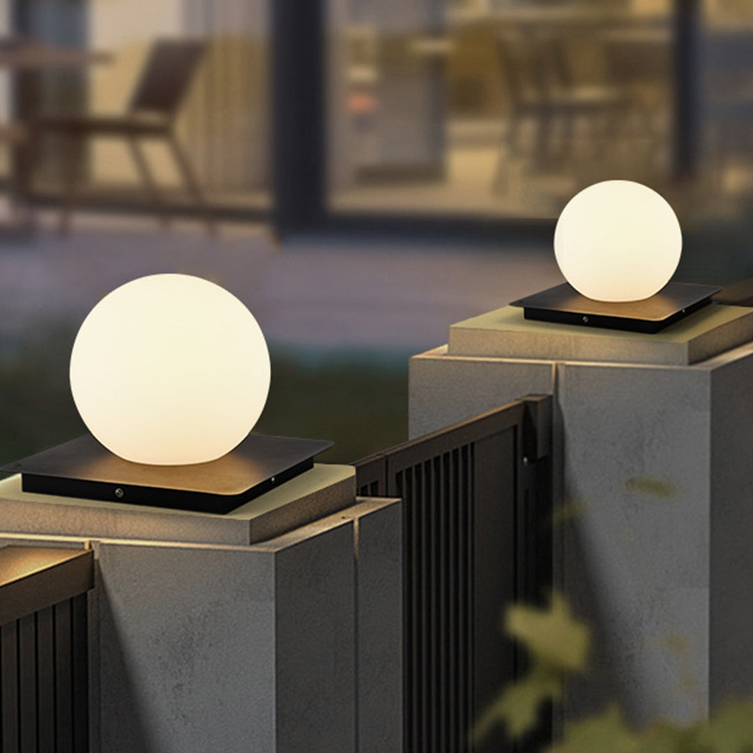 Lampe d’extérieur sur socle en acier inoxydable - boule, cube, cylindre - éclairage de jardin IP65 étanche, éclairage LED pour allées | Sansoti