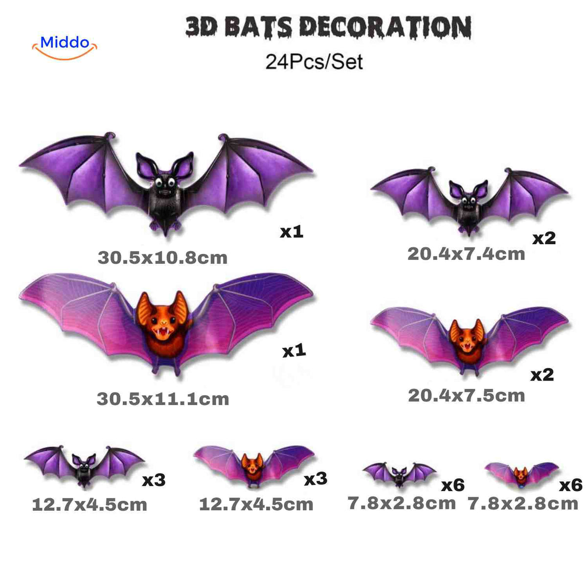 3D-LED-Wanddekoration Halloween Fledermäuse Spinnen Gespenster Leuchtende Wanddeko Gruselparty Kindgerechte Festdekoration | Sansoti