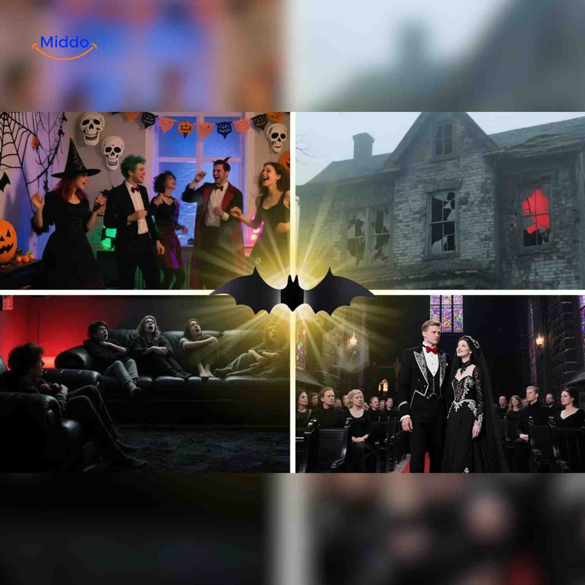 3D-LED-Wanddekoration Halloween Fledermäuse Spinnen Gespenster Leuchtende Wanddeko Gruselparty Kindgerechte Festdekoration | Sansoti