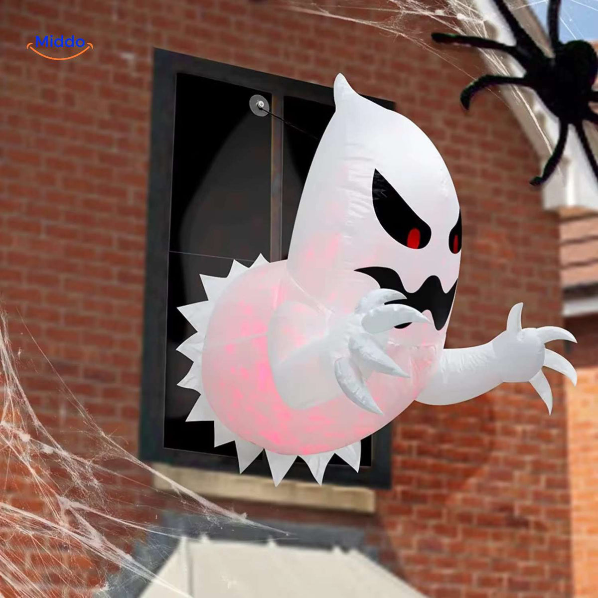 Fantôme gonflable avec éclairage LED – Décoration d’Halloween résistante aux intempéries pour le jardin et l’intérieur XL | Sansoti