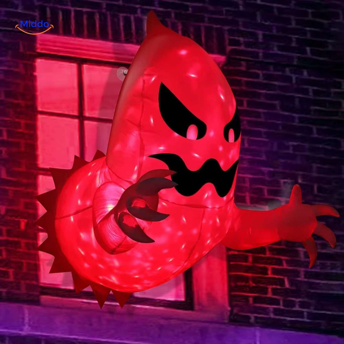 Fantôme gonflable avec éclairage LED – Décoration d’Halloween résistante aux intempéries pour le jardin et l’intérieur XL | Sansoti