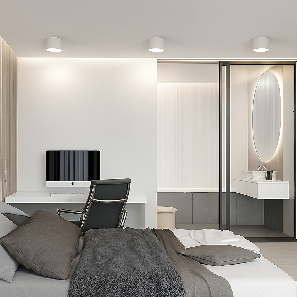 Aufbau-Downlight LED Rund Metall Weiß Schwarz Grau Flur Schlafzimmer Deckenleuchte Aufbau-Spot Skandinavisch Küche Bad Büro | Restfield