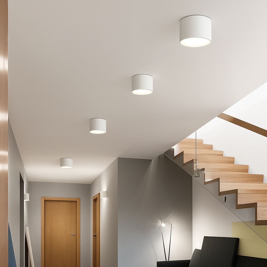 Aufbau-Downlight LED Rund Metall Weiß Schwarz Grau Flur Schlafzimmer Deckenleuchte Aufbau-Spot Skandinavisch Küche Bad Büro | Restfield