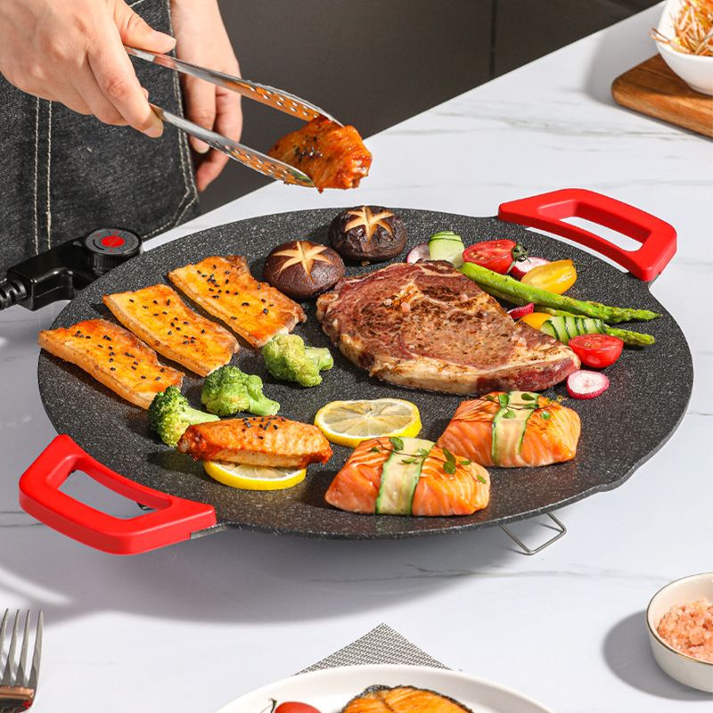 Rookvrije Elektrische Grillplaat – Multifunctionele Contactgrill voor Binnen en Buiten 28cm | Sansoti