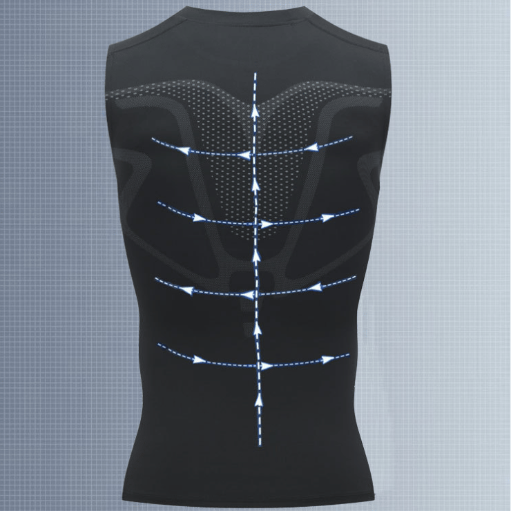 Ionic Shaping Vest voor Mannen – Compressie Shapewear Hemd zonder Mouwen – Lichaamsvormend en Comfortabel – Ademend Ontwerp voor Dagelijks Gebruik | Sansoti