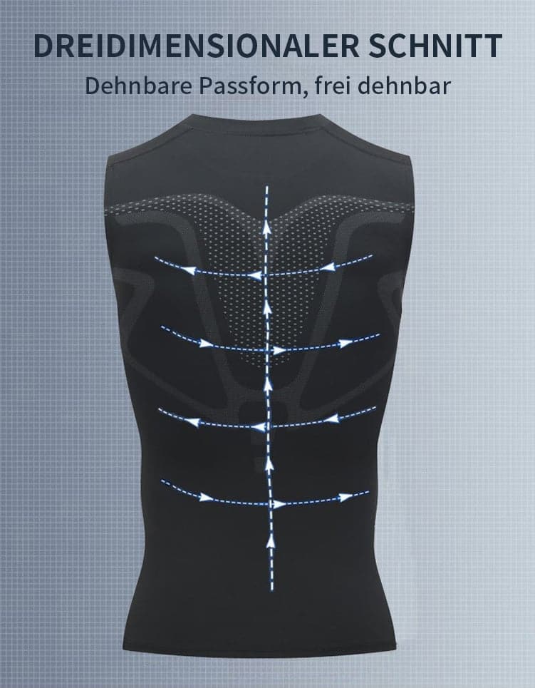 Ionic Shaping Vest voor Mannen – Compressie Shapewear Hemd zonder Mouwen – Lichaamsvormend en Comfortabel – Ademend Ontwerp voor Dagelijks Gebruik | Sansoti