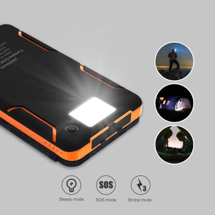 Opvouwbare Zonne-energiebank met Zonnepanelen Waterdicht Draagbaar Powerstation 10000-25000mAh Outdoor USB Oplader Reizen Camping Noodstroom | Sansoti