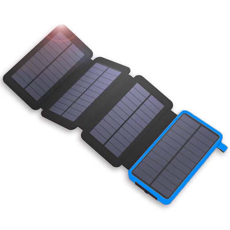 Opvouwbare Zonne-energiebank met Zonnepanelen Waterdicht Draagbaar Powerstation 10000-25000mAh Outdoor USB Oplader Reizen Camping Noodstroom | Sansoti