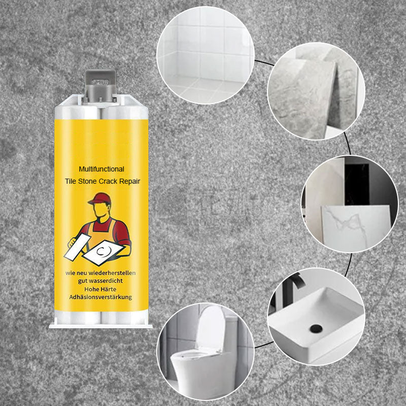 Tegel- en Natuursteen Reparatieset Professioneel voor Scheuren en Beschadigingen | Compleet met Kleurafstemmende Pigmenten voor Keramiek Marmer Graniet Vloeren Muren Keukens Badkamer | Snel Drogende Duurzame Formule met 6 Kleuren | Sansoti