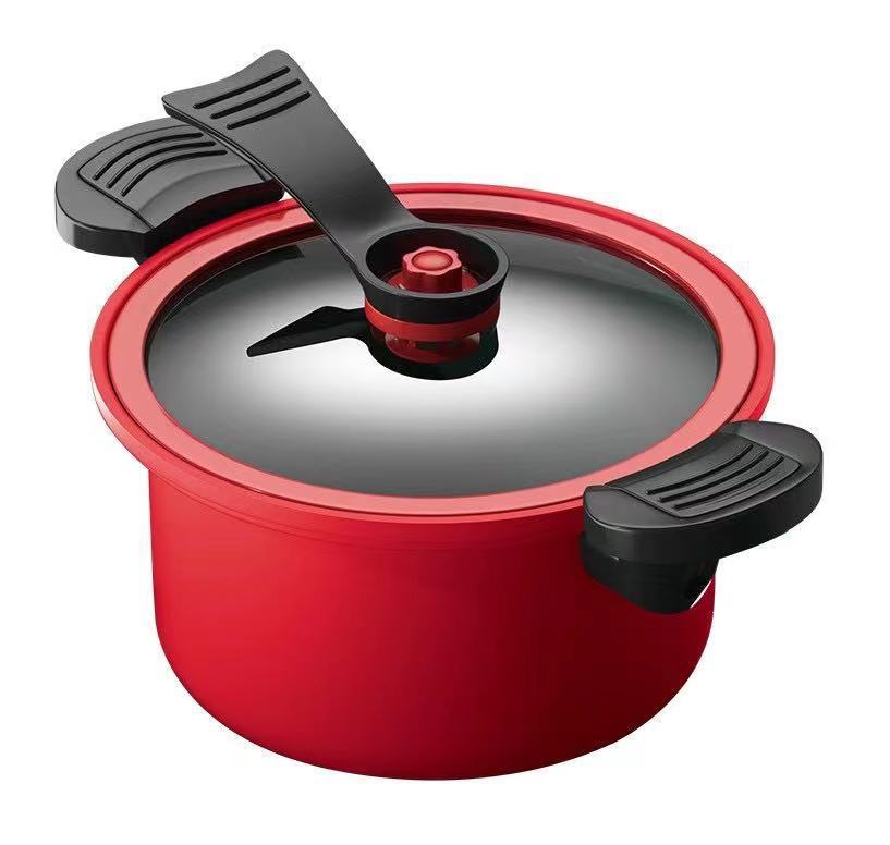 Snelkookpan met Anti-aanbaklaag – Gezond & Snel Koken – Snelkookfunctie & Langzaam Koken – Voedingsstoffen Behouden – 3,5L Capaciteit – Verkrijgbaar in Groen, Rood en Geel | Sansoti