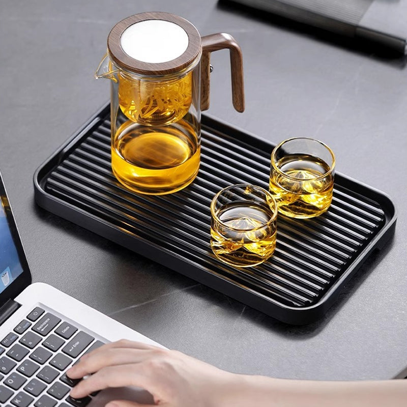 Glazen Theepot met Houten Greep 500ml & 700ml – Thee-infuser met Filtersysteem voor Perfecte Thee | Sansoti