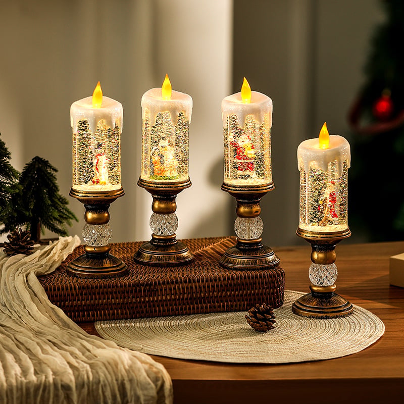 Decoratieve Kerstkaars LED Nachtlampje Warmwit Sfeerlicht Kerstversiering Tafelkaars Feestdagen Woonkamer | Sansoti