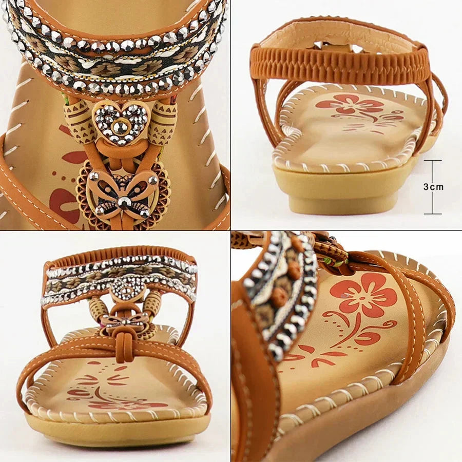 Bohemian Sandalen voor Dames met Antislipzool Ultrazacht Comfortabel Zomerschoeisel Strand Vakantie Slippers | Sansoti