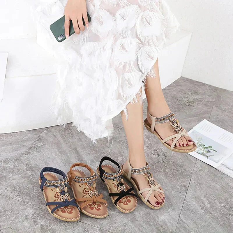 Bohemian Sandalen voor Dames met Antislipzool Ultrazacht Comfortabel Zomerschoeisel Strand Vakantie Slippers | Sansoti