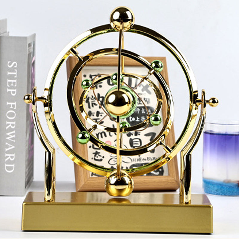Kinetische Metalen Sculptuur met Roterende Beweging Perpetuum Design Goud Decoratief Object Woonkamer | Sansoti