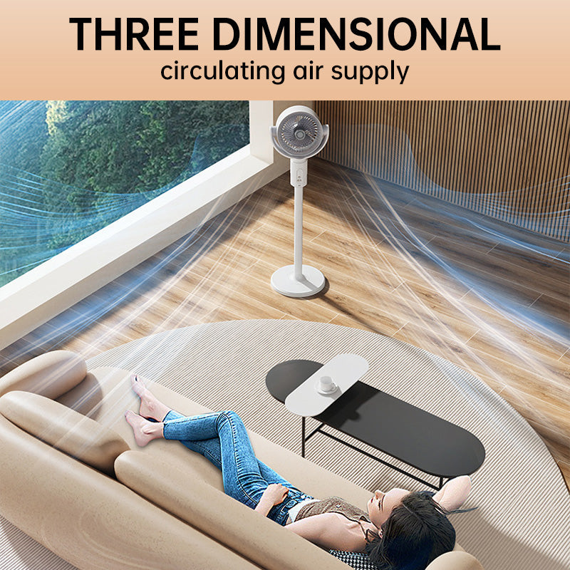 USB Standventilator met Hoogteverstelling en Afstandsbediening – 5 Snelheden en Oscillatie – Fluisterstil 36dB | Sansoti