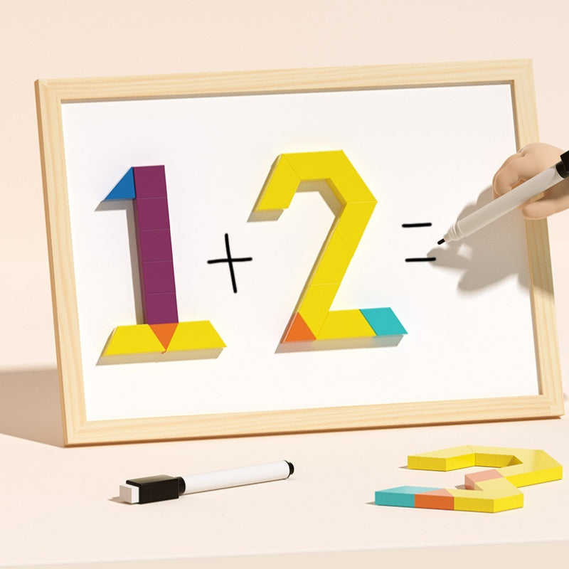 Magnetisch Houten Puzzelspel voor Kinderen – Educatief Leerspel met 180 of 220 Blokken en Vormkaarten | Sansoti