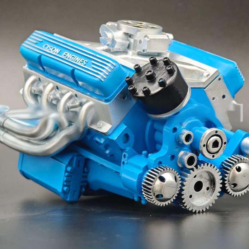 Gasoline Engine Model Kit V8 OHV with CDI Ignition | Ready-to-Start Miniature Engine Block CNC Metal Educational | Sansoti
