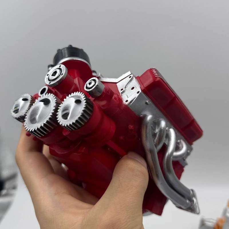 Gasoline Engine Model Kit V8 OHV with CDI Ignition | Ready-to-Start Miniature Engine Block CNC Metal Educational | Sansoti