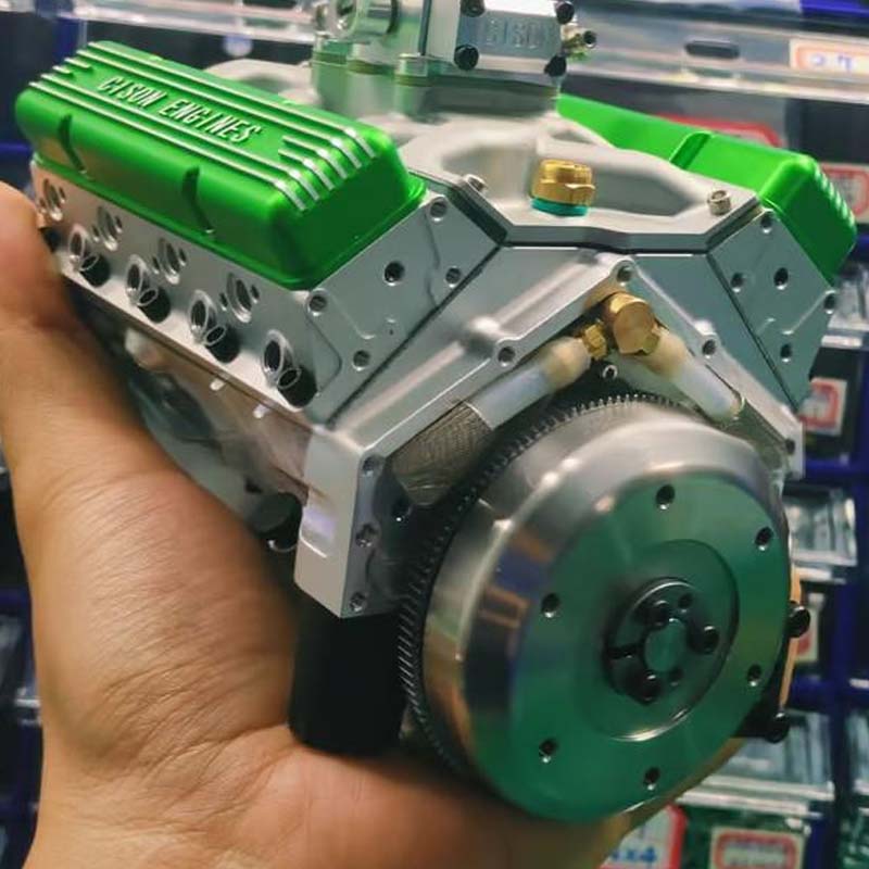 Gasoline Engine Model Kit V8 OHV with CDI Ignition | Ready-to-Start Miniature Engine Block CNC Metal Educational | Sansoti