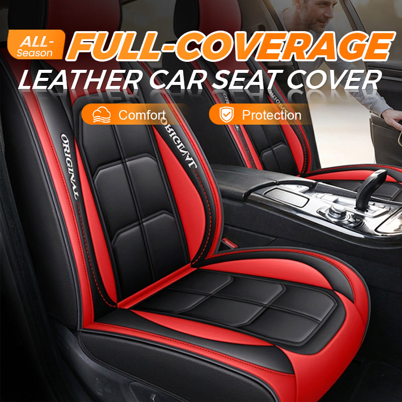 Car Seat Covers for Front Seats Faux Leather Black Beige Grey Brown Green Orange Blue Pink Universal Fit | Sansoti